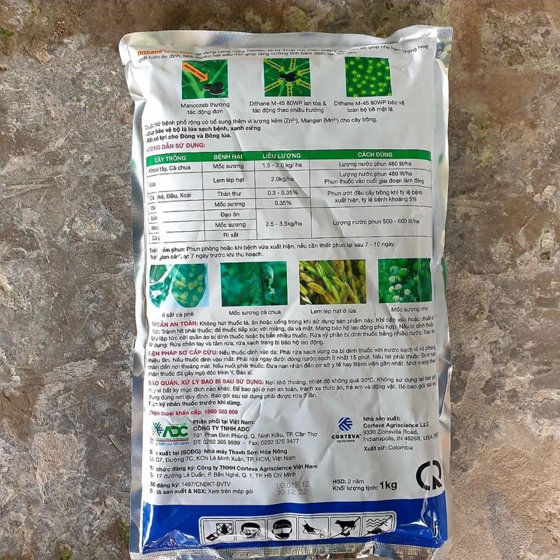 Sản phẩm trừ nấm bệnh trên mọi loại cây Dithane M-45