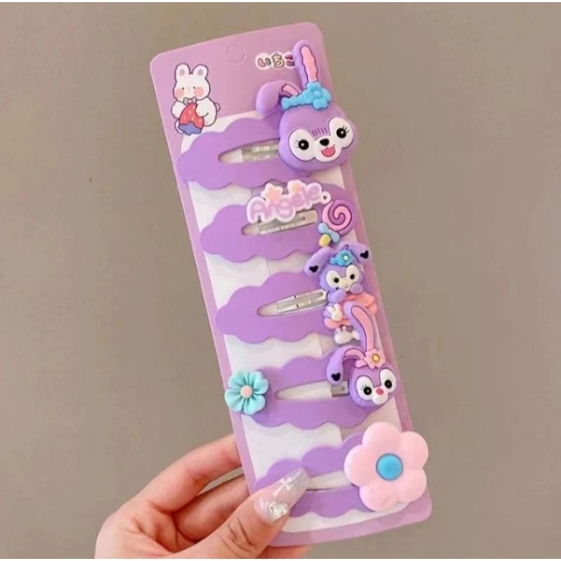 Set 5 kẹp tóc loại to nhiều màu sắc hình hoạt hình dễ thương cho bé gái phong cách Hàn Quốc