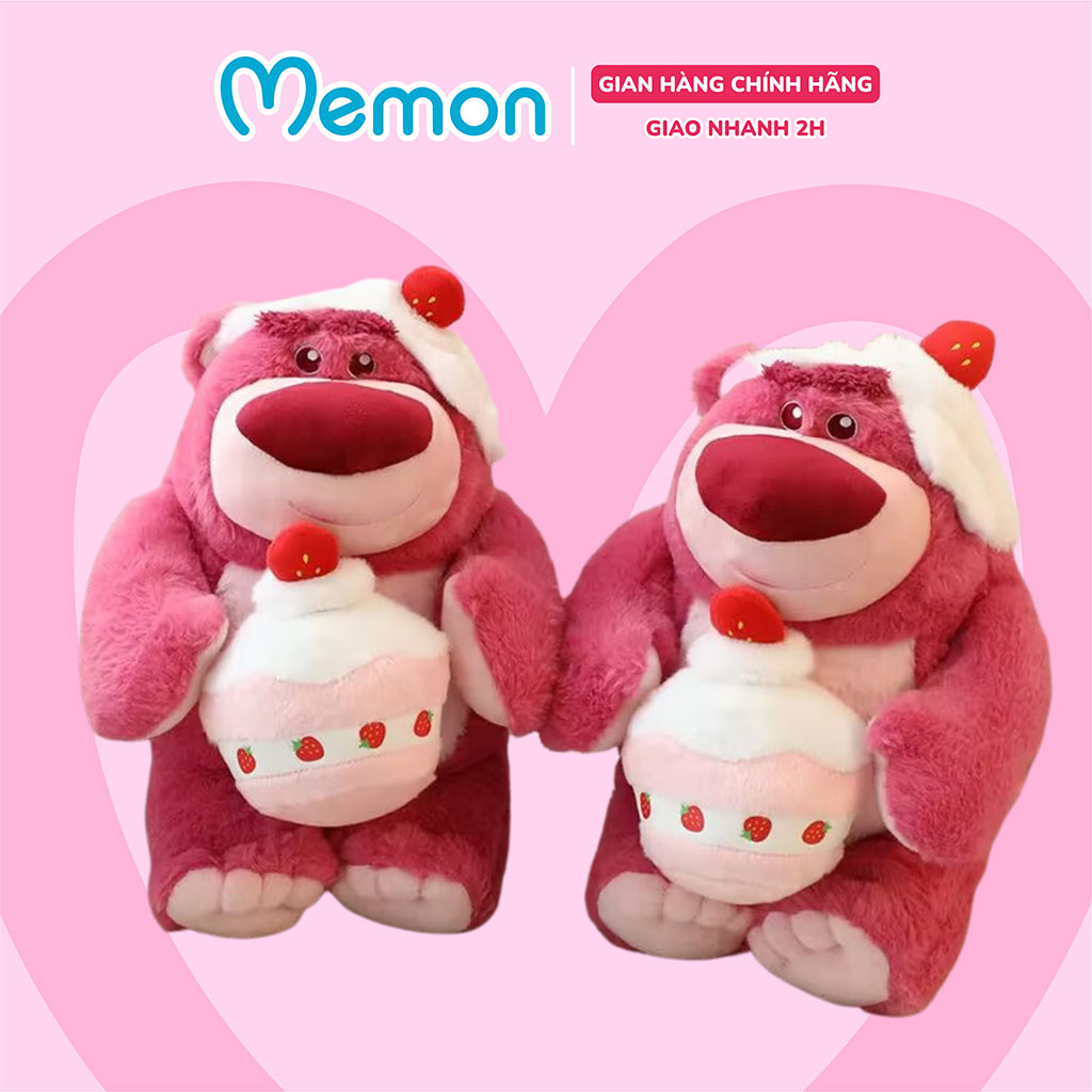 Gấu Bông Lotso Huggin Bear Ôm Bánh Kem Sinh Nhật Cao Cấp Memon