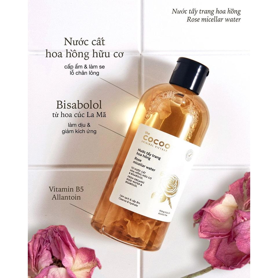 Nước tẩy trang hoa hồng cocoon 310ml  danh cho da khô - Bigsize