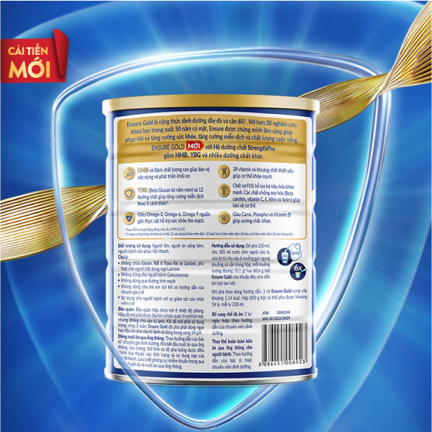 [Tặng 2 gói dùng thử bất kì] Sữa bột Ensure Gold Coffee (HMB) 850g