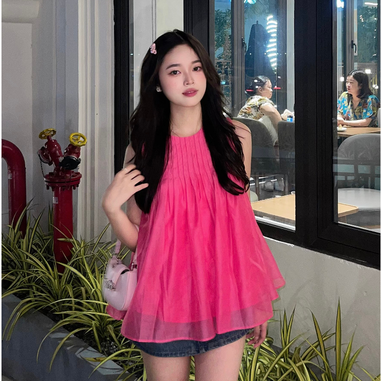 Áo sát nách nữ VMSTYLE dáng babydoll xếp ly nhiều màu VM94 - ASU00321