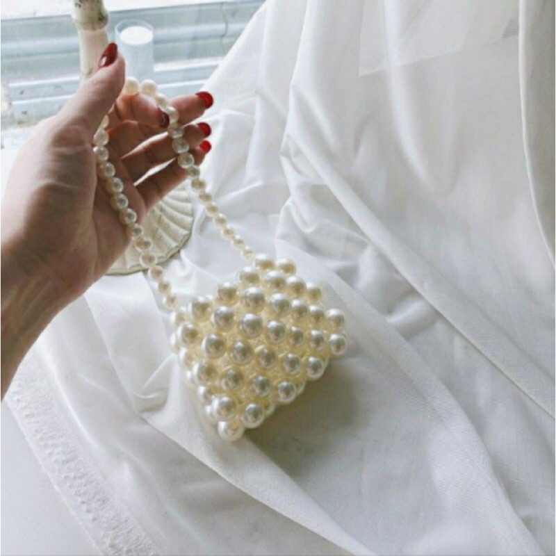 🔥CÓ SẴN🔥Túi mini kết hạt ngọc nhựa cao cấp phong cách retro hot trend 2023