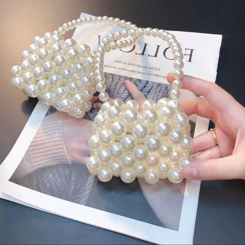 🔥CÓ SẴN🔥Túi mini kết hạt ngọc nhựa cao cấp phong cách retro hot trend 2023