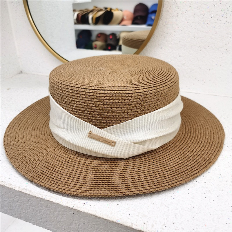 Mũ Cói Nữ Đi Biển Vành 7cm Ruy Băng Xinh Xắn