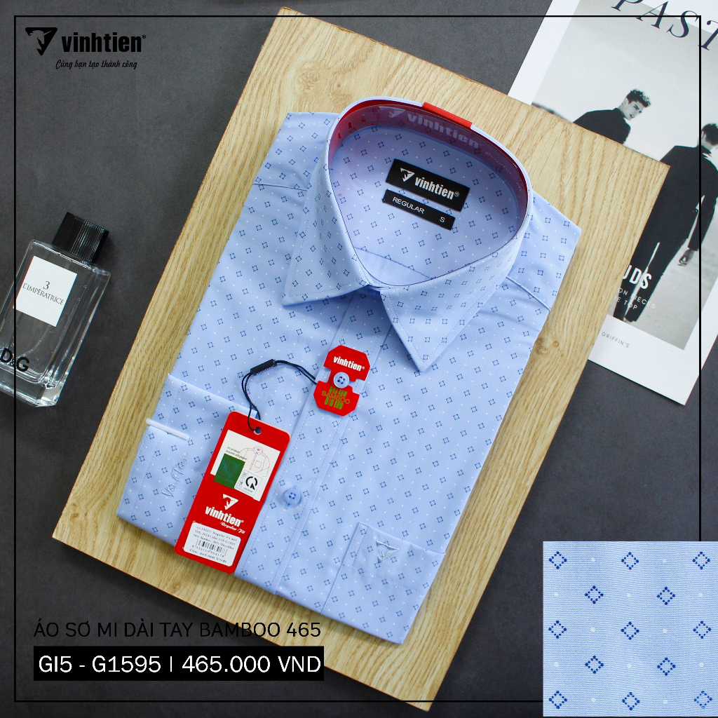 Áo Sơ Mi Dài Tay Họa Tiết Bamboo Regular Fit 465 Vĩnh Tiến - Nhiều Màu