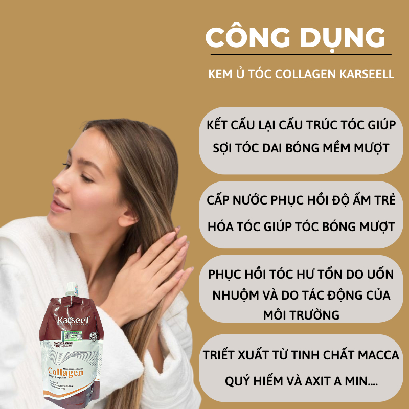 Kem Ủ Tóc Collagen Karseell Phục Hồi Tóc Hư Tổn Siêu Mềm Mượt Hương Nước Hoa Phục Hồi Tóc Chuẩn Salon Tại Nhà