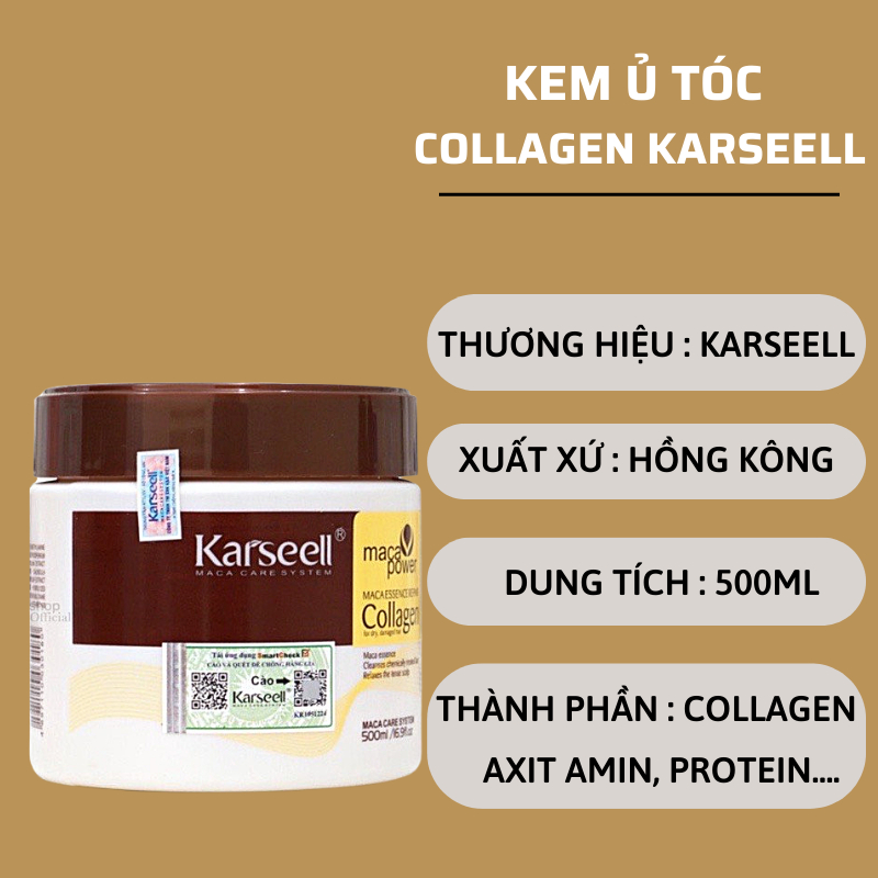 Kem Ủ Tóc Collagen Karseell Phục Hồi Tóc Hư Tổn Siêu Mềm Mượt Hương Nước Hoa Phục Hồi Tóc Chuẩn Salon Tại Nhà