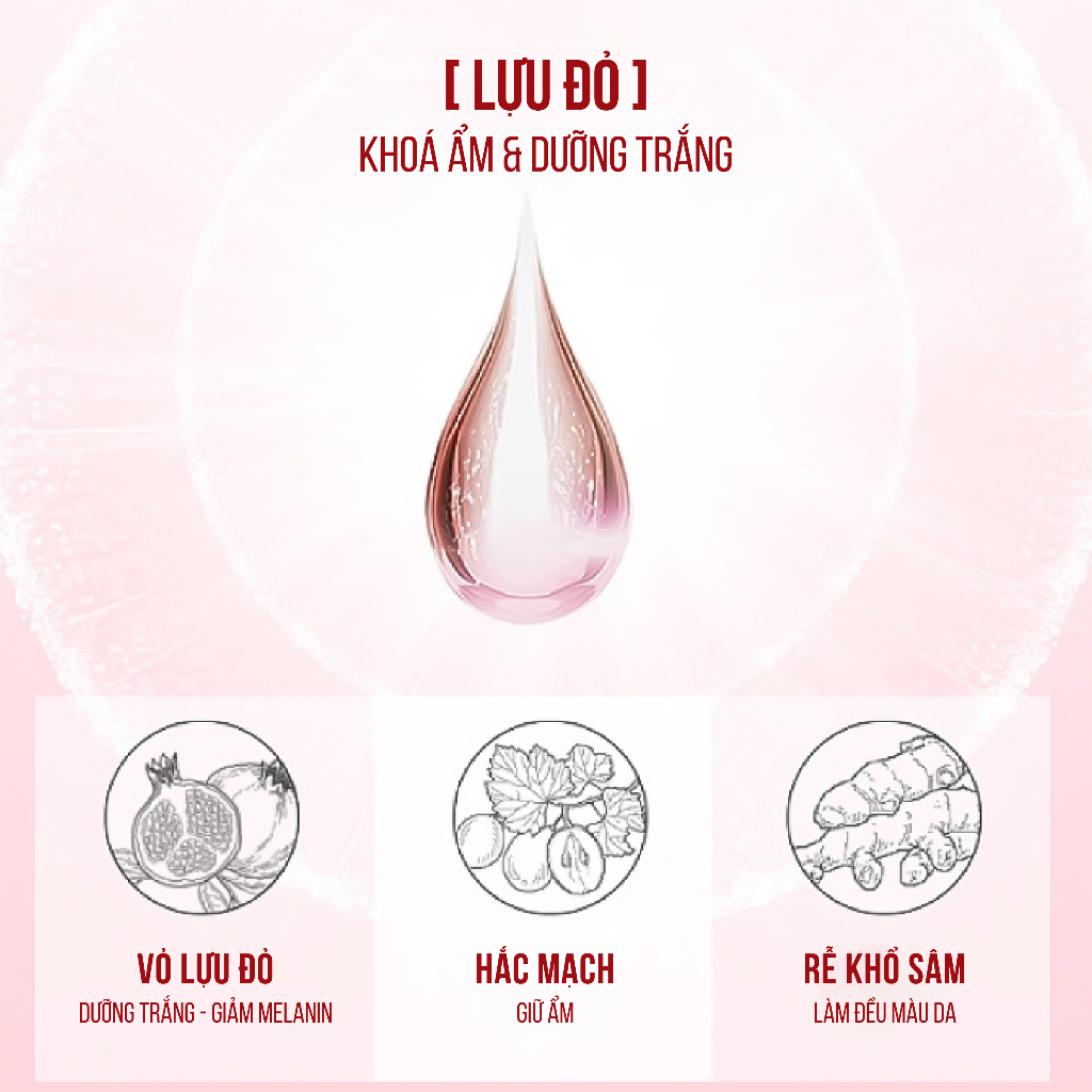 Mặt nạ Annalala chính hãng Lựu đỏ tươi sáng, căng bóng, mịn màng 1 miếng