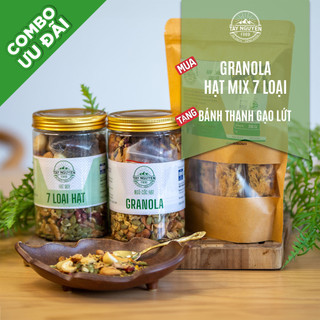 Combo 1 hũ Granola 500g và 1 hũ Hạt dinh dưỡng 500g tặng 1 bịch Thanh gạo lứt chà bông 200g Tây Nguyên Food – Việt