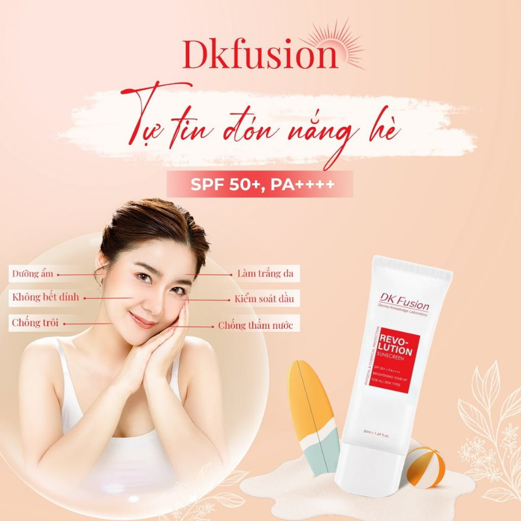 Kem Chống Nắng DK_Fusion Siêu Phẩm Chống Nắng Tích Hợp 3 in 1: Chống Nắng - Kem Nền - Dưỡng Da