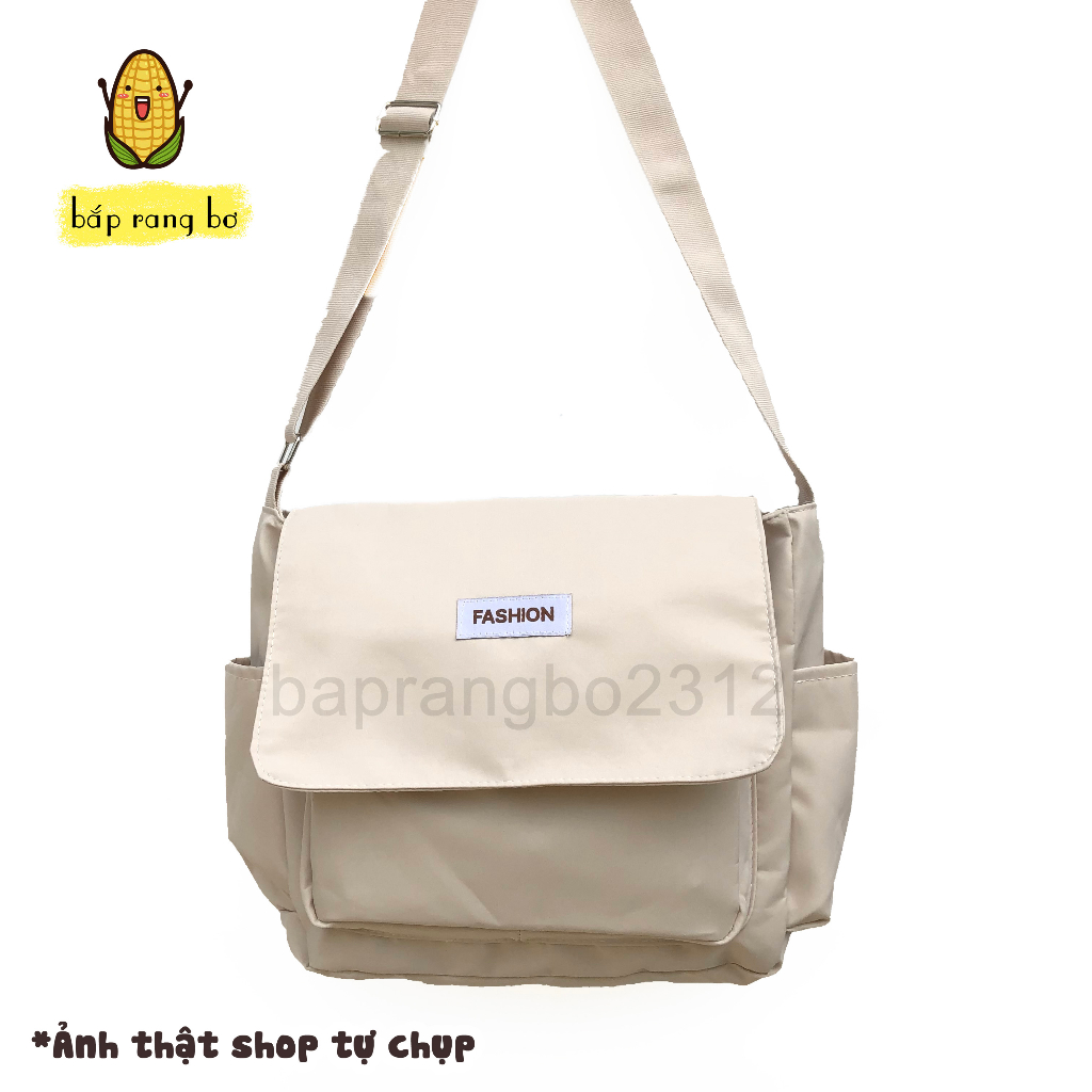 Túi đeo chéo Đi học unisex vải dù nilon fashion kháng nước nam nữ unisex chống nước trượt nước dây kéo đựng sách a4