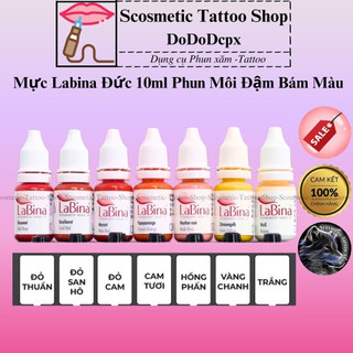 Mực phun xăm Labina Đức 10ml Phun Môi Đậm Bám Màu Nhanh