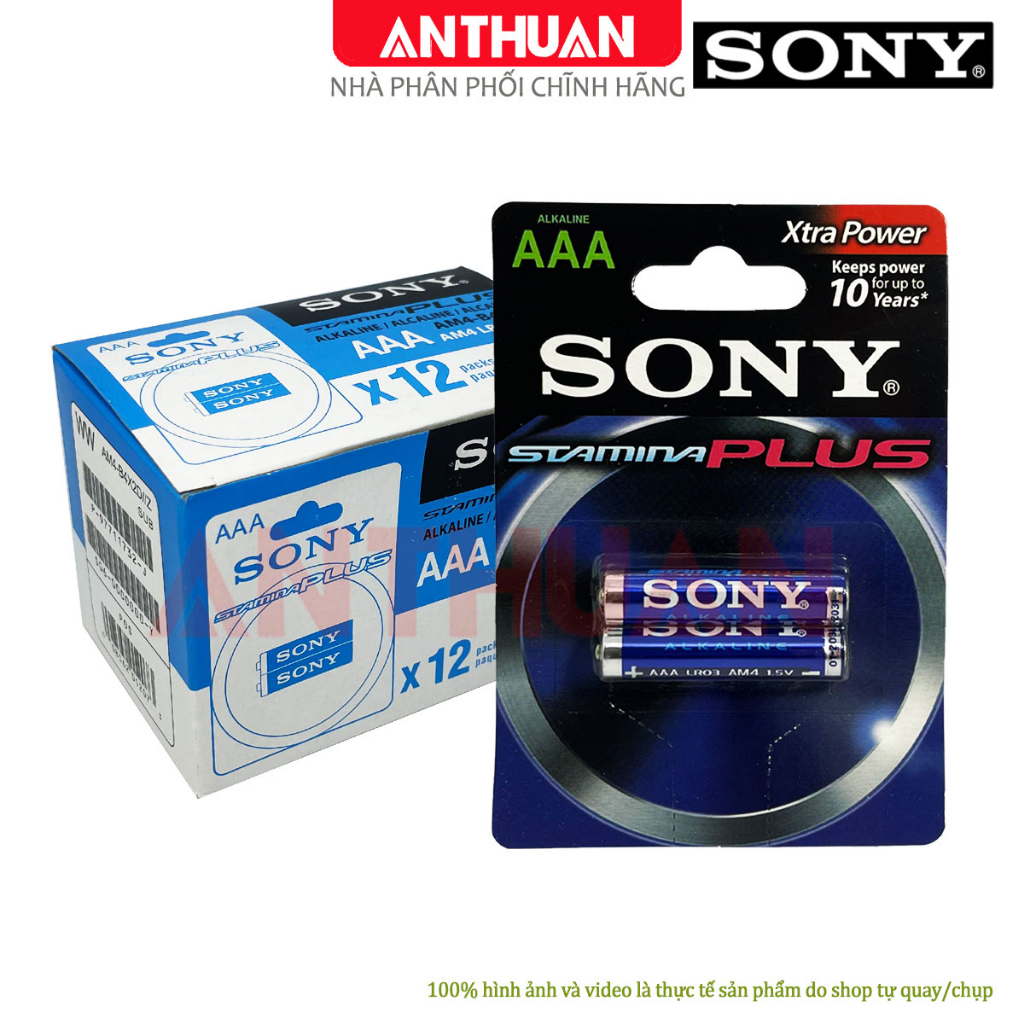 Pin Đũa Sony Stamina Plus AAA 3A 1.5V LR03 Pin Điều khiển Chính hãng - Chất lượng cao - An toàn cho gia đình