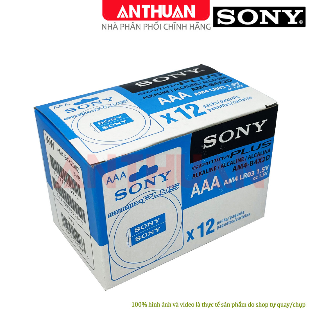 Pin Đũa Sony Stamina Plus AAA 3A 1.5V LR03 Pin Điều khiển Chính hãng - Chất lượng cao - An toàn cho gia đình