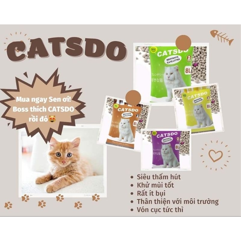 CÁT VỆ SINH CHO MÈO CÁT NHẬT ĐEN CATSDO 8L