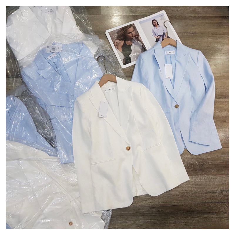 Áo khoác Vest Blazer linen tưng M*N*G xuất xịn