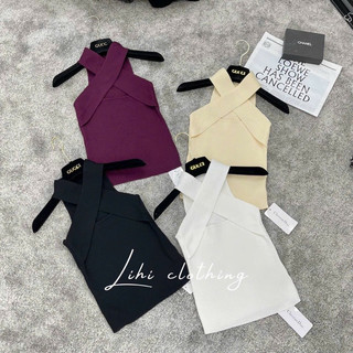 Áo len dáng ôm cổ chéo sexxy hở ngực, Áo kiểu yếm chéo dây AL5112 - NhiNhi Shop