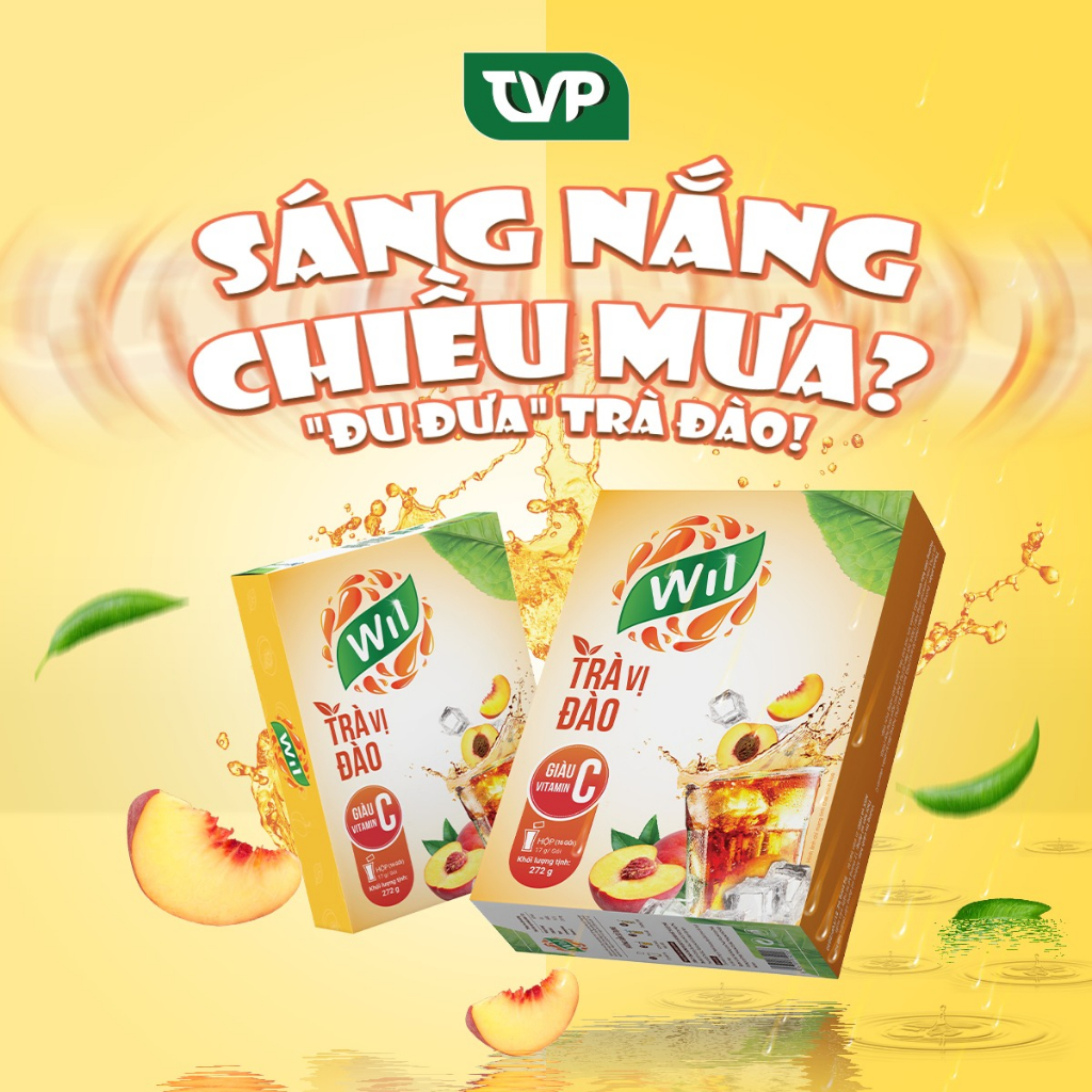 TRÀ ĐÀO WILL HÒA TAN hộp 16 gói 272g