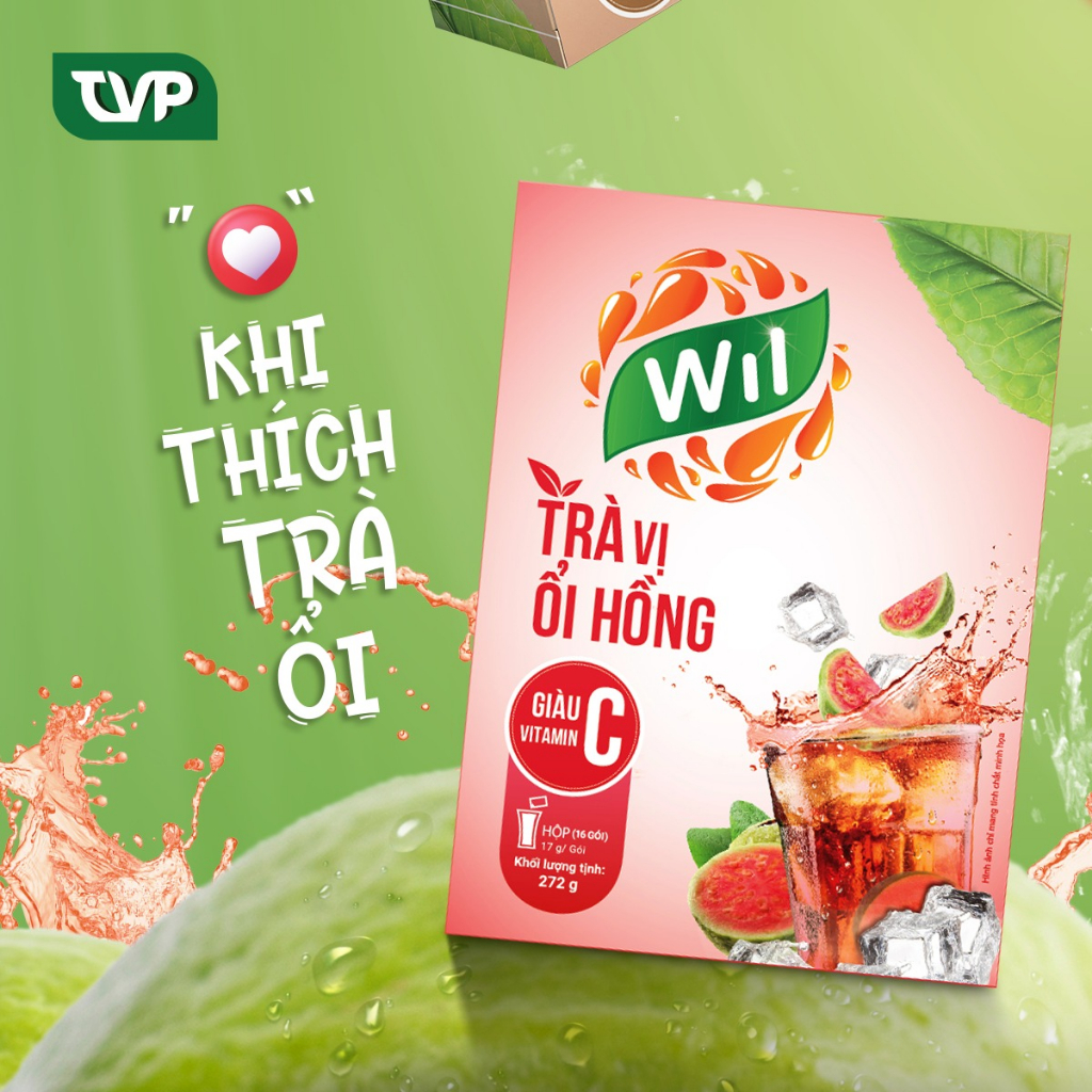 Trà ổi hồng WILL hòa tan / pha chế/ hộp 16 gói 272g