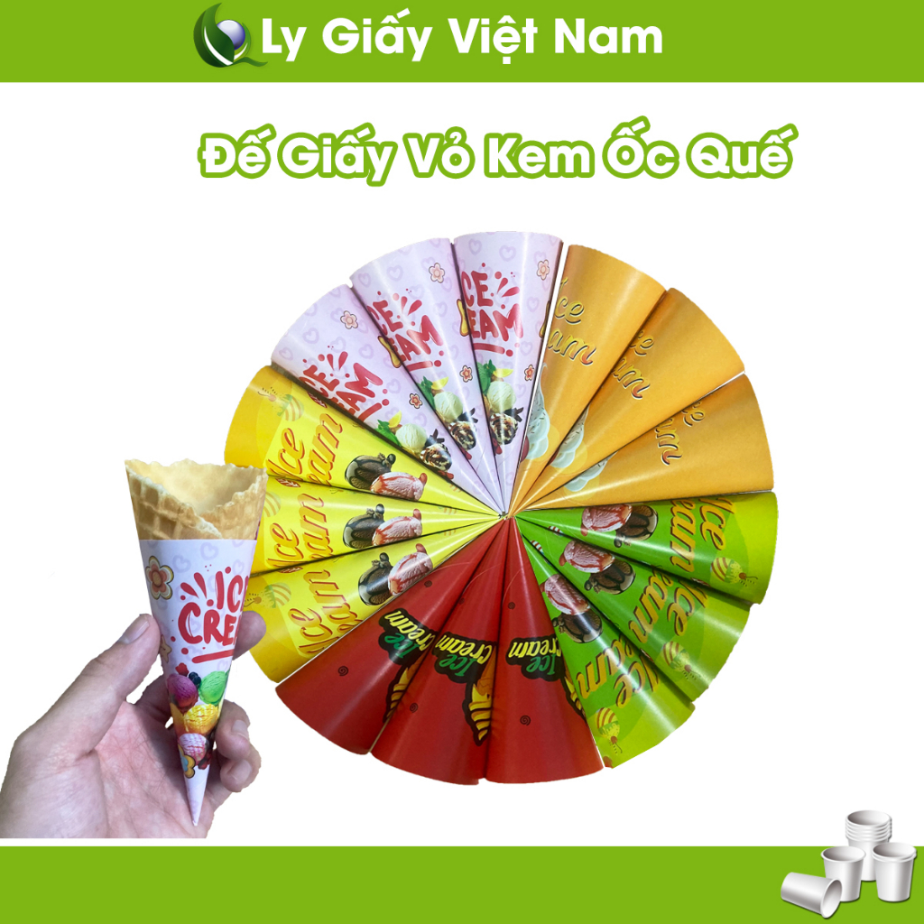 Đế Giấy Vỏ Kem Ốc Quế (1000 Cái)