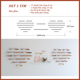 Kệ Nail Kệ gắn tường Spa - Tiệm Nail - Kệ Sơn Móng tay dùng để decor