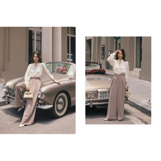 Áo lụa cổ V HUONG BOUTIQUE - BSSM23