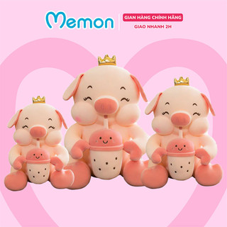 Gấu Bông Heo Ôm Trà Sữa Cao Cấp Memon