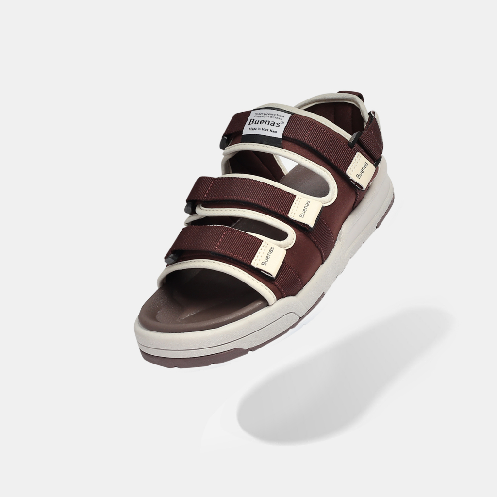 Giày sandal nam nữ unisex đi học quai ngang Buenas Sport 6879 đế cao 3 phân