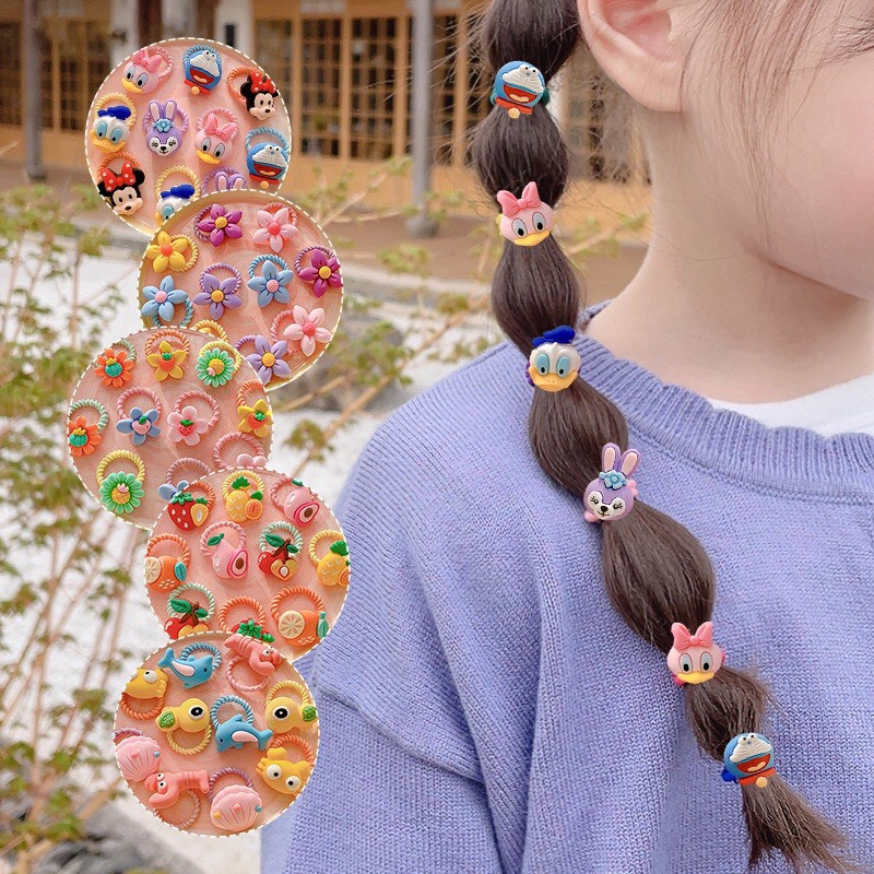 Set 50 chun buộc tóc siêu kute, siêu đáng yêu cho bé.hàng chuẩn loại 1, mix nhiều hình khác nhau siêu cute