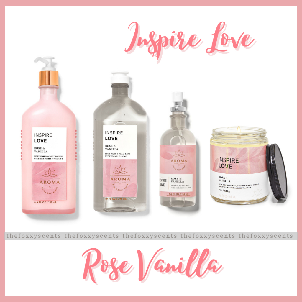 BỘ ROSE & VANILLA INSPIRE LOVE -  Bath&BodyWorks [US ONLY]