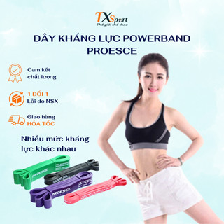 Dây Kháng Lực Power Band Tập Gym Đa Năng Loại Nặng Hỗ Trợ Lên Xà Chính Hãng Proesce 15lbs -175lbs