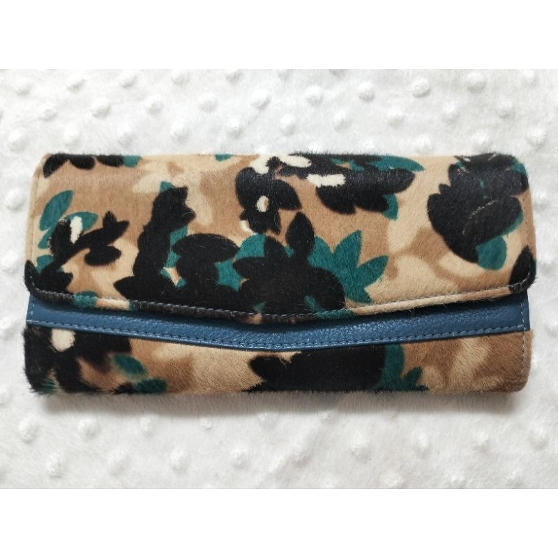 Ví da bò xanh phối lông