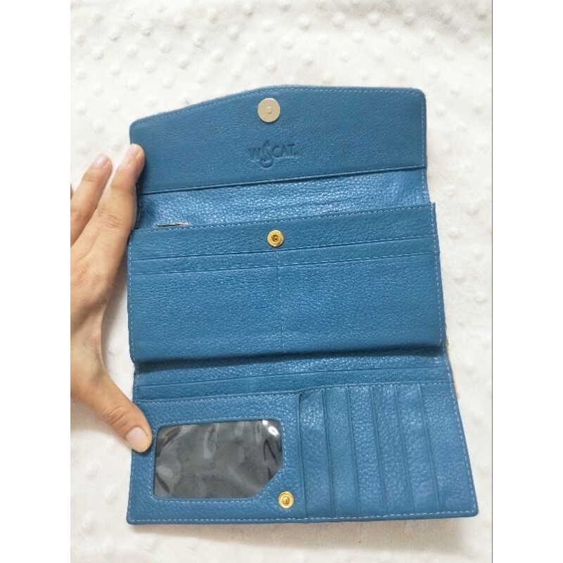 Ví da bò xanh phối lông