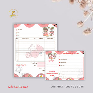Hóa đơn cute, hóa đơn mini, phiếu ship hàng, phiếu ghi mã vận đơn, phiếu ghi thông tin khách, 50 tờ A6 11x16 cm