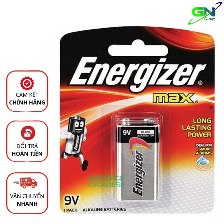 Pin vuông 9V Energizer chính hãng cho bộ test mạng, test main