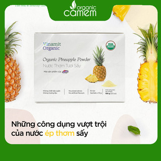 Nước ép thơm sấy lạnh hữu cỡ vinamit - giàu enzyme - hộp 10 gói