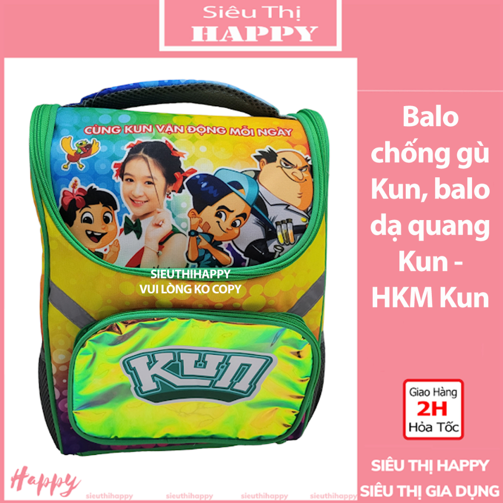 Balo chống gù Kun, balo dạ quang Kun - HKM Kun