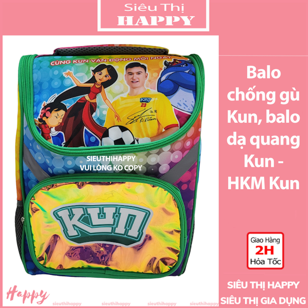 Balo chống gù Kun, balo dạ quang Kun - HKM Kun