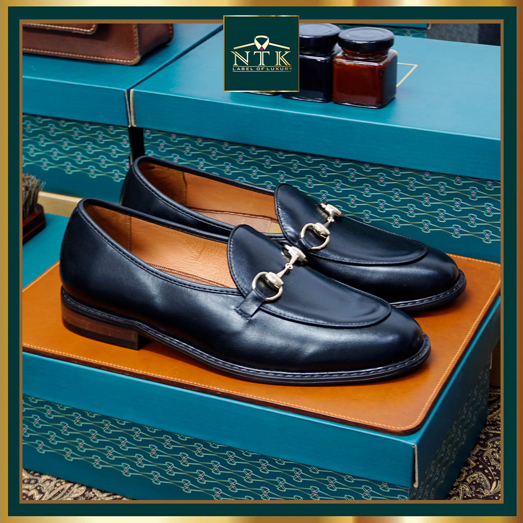 Giày lười tây horsebit loafer ĐẾ GỖ PHÍP, da thật thảo mộc nhuộm patina thủ công NTK Luxury LFP_01C