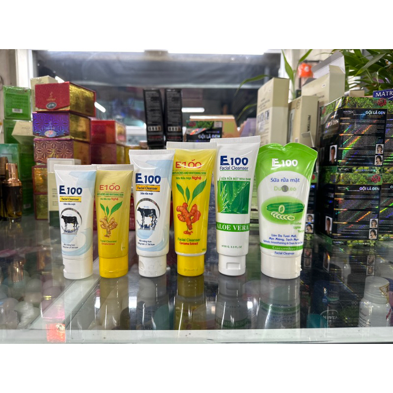 Sữa rửa mặt e100 nha đam,dưa leo,nghệ , e100 bò