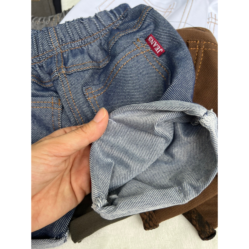 Quần đùi giả jean cho bé trai, bé gái co giãn, thoáng mát đủ size từ 20-30kg