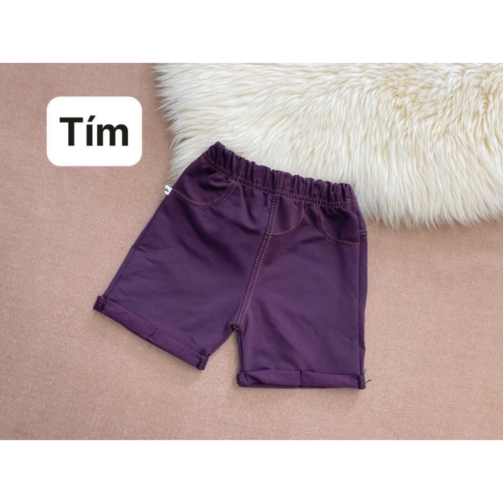 Quần đùi giả jean cho bé trai, bé gái co giãn, thoáng mát đủ size từ 8-20kg