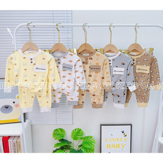 Bộ cổ trụ dài tay cho bé 9-20kg chất thun mỏng siêu mềm mịn