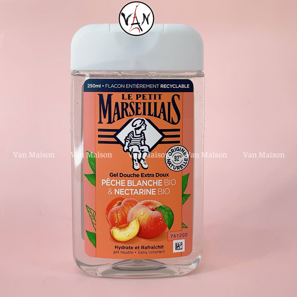Sữa tắm le petit marseillais hương đào, cam  thành phần tự nhiên 250ml - Hàng Pháp