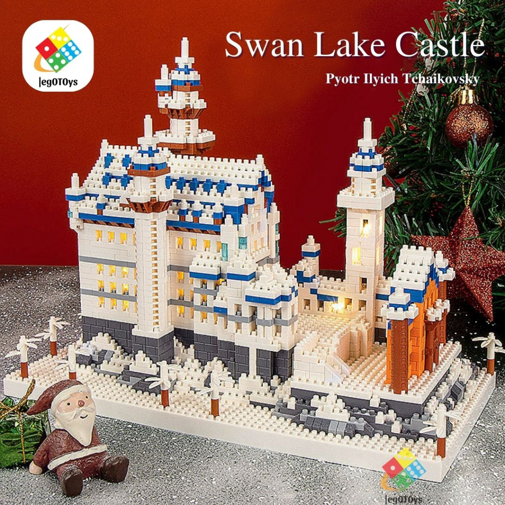 Mô Hình Lắp Ráp Lâu Đài Hồ Thiên Nga 3600Psc - Bộ Đồ Chơi Xếp Hình Công Trình Kiến Trúc Châu Âu Nổi Tiếng - Tặng Dây LED