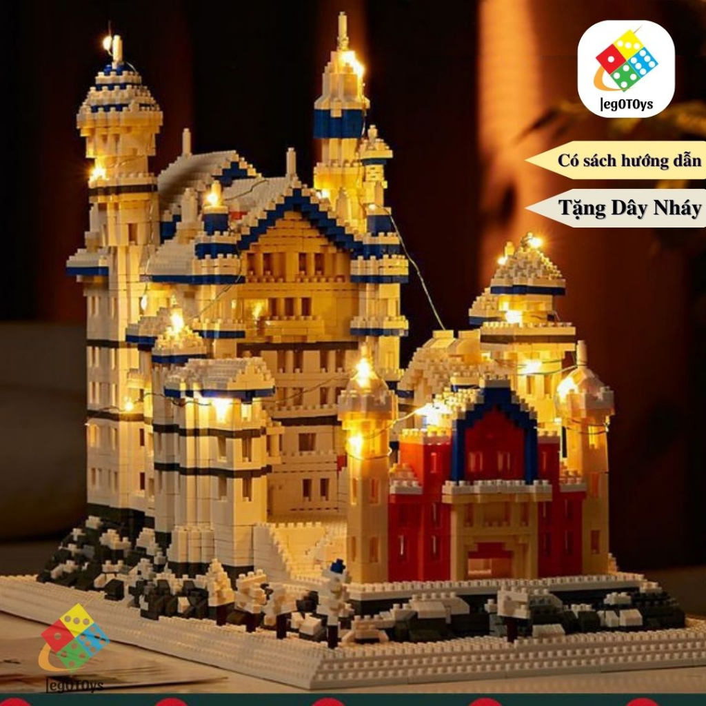 Mô Hình Lắp Ráp Lâu Đài Hồ Thiên Nga 3600Psc - Bộ Đồ Chơi Xếp Hình Công Trình Kiến Trúc Châu Âu Nổi Tiếng - Tặng Dây LED