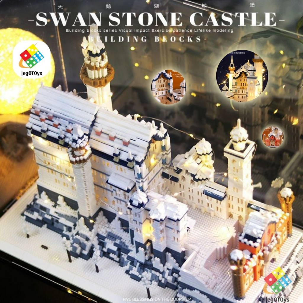 Mô Hình Lắp Ráp Lâu Đài Hồ Thiên Nga 3600Psc - Bộ Đồ Chơi Xếp Hình Công Trình Kiến Trúc Châu Âu Nổi Tiếng - Tặng Dây LED