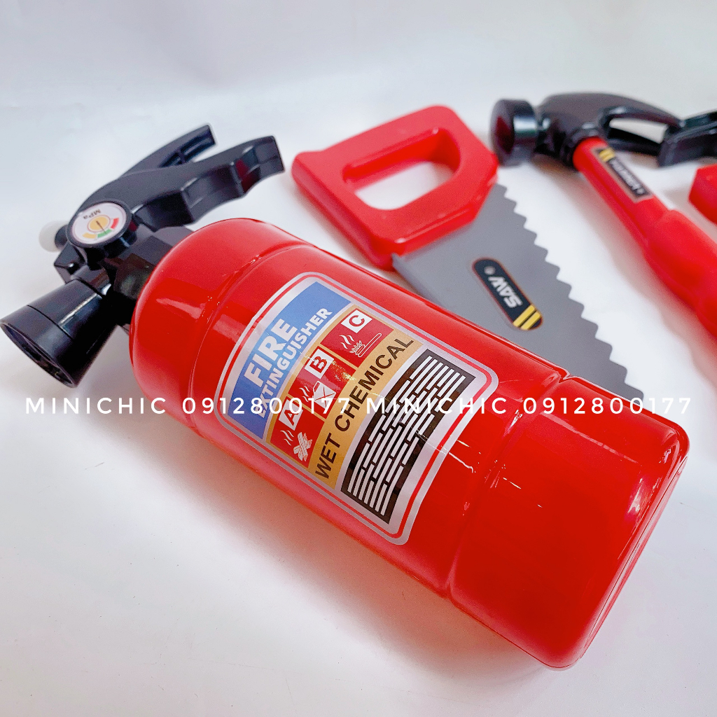 Đồ chơi xe cứu hỏa có đèn còi tự chạy kèm phụ kiện lính cứu hỏa