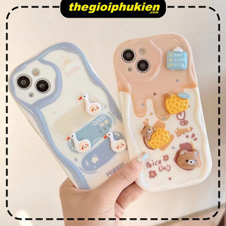 Ốp lưng iphone cạnh sóng nổi gắn charm hoạt hình đáng yêu 6/7/8/plus/x/xr/xs/11/12/13/14/pro max xx1037